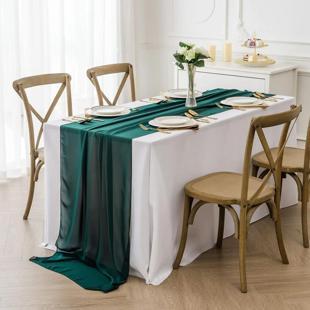 1 шт/4 шт шифоновая дорожка для стола 30x300 см прозрачная романтическая дорожка для свадьбы, дня рождения, девичника, уличного украшения