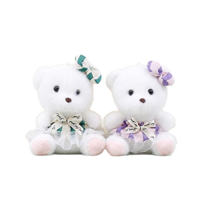 Cartoon Lina Soft Bear Keychain With Tulle Skirt Stuffed Toy Gift For Girls Kids