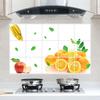 Oil-proof Kitchen Wall Sticker Orange Fruit Self-adhesive Waterproof Heat Resistant Bathroom Kitchen Wall Art Decal Decoration