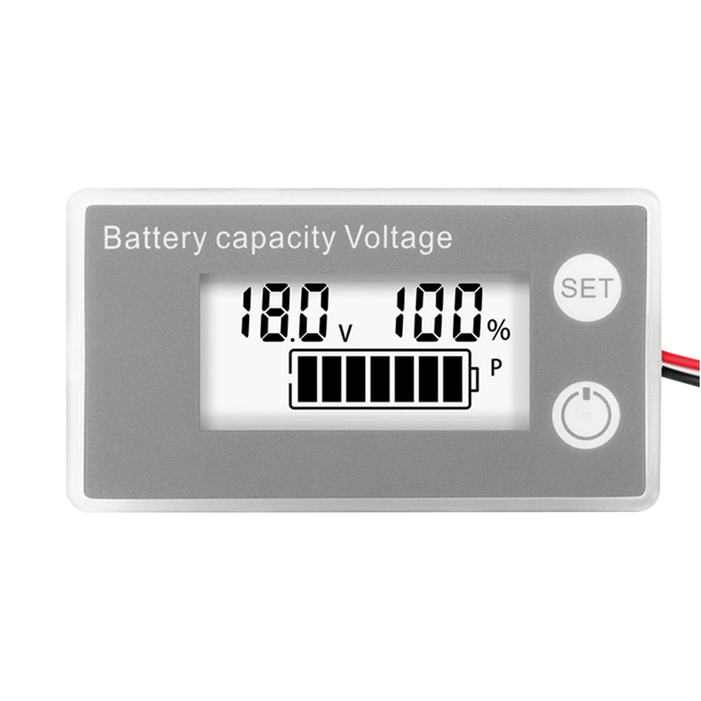Universal LCD Voltmeter Battery VoltTester Panel DC8-100V VoltGauge VoltmetreMonitor with Percentage Display Backlit