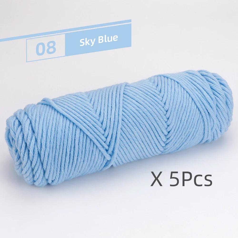 5 шт. пряжи Cotton Select 17,63 унции/500 г, легкая камвольная толстая пряжа для вязания спицами и крючком детских вещей, шарфов, пальто и свитеров.
