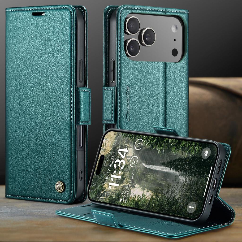 CaseMe-023 Flip Leather Case For iPhone 17 Pro Max Luxury Magnetic Wallet Card Slots Cover Stand Protectives Skins Shell
