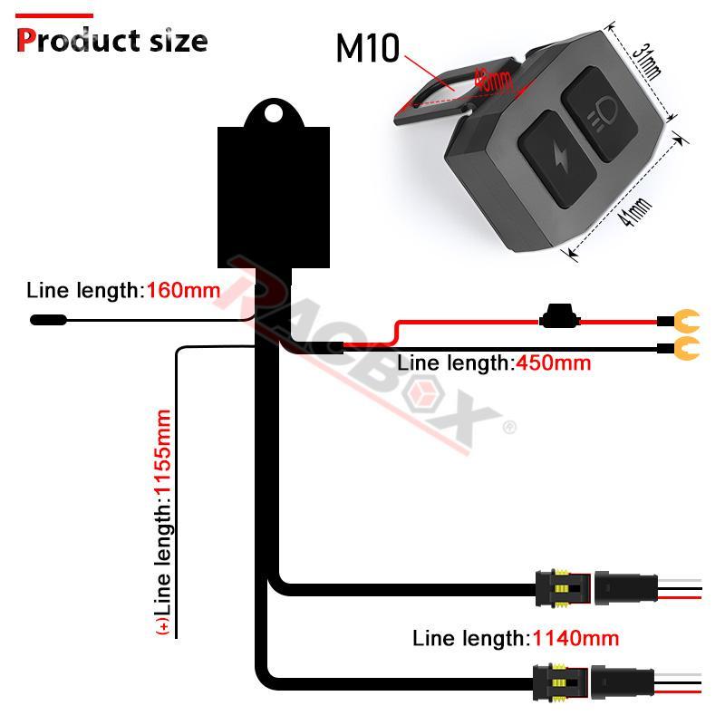 12V Flash Relay Cable Car Motorcycle LED Fog Lights Wire Harness On/Off Remote Control Switch Fog Lamp Spotlights High Low Light