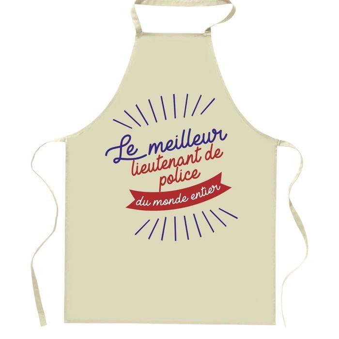 Tablier de cuisine - Planetee - Lieutenant de police (humour) - Coton résistant - Impression France