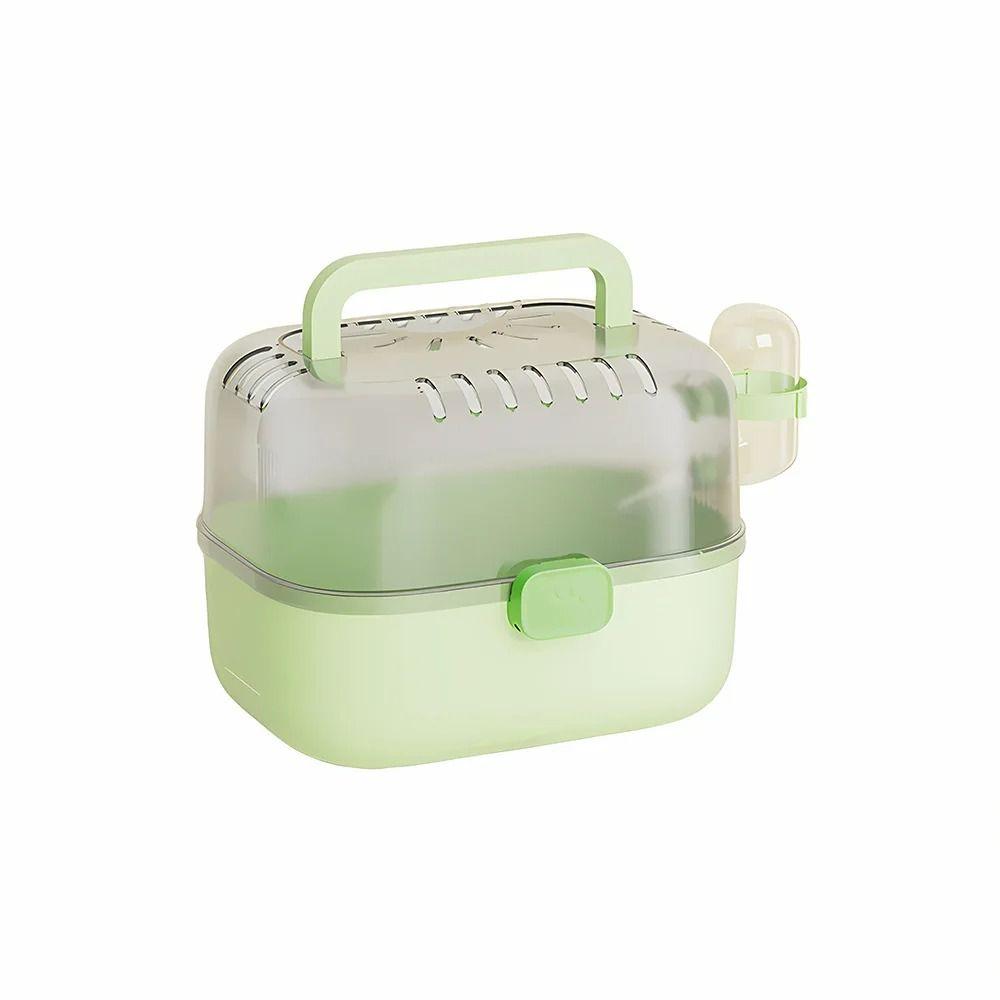 Ventilated Hamster Travel Carrier Escape-Proof Guinea Pig Handheld Case Small Pet Cage Vet Visits