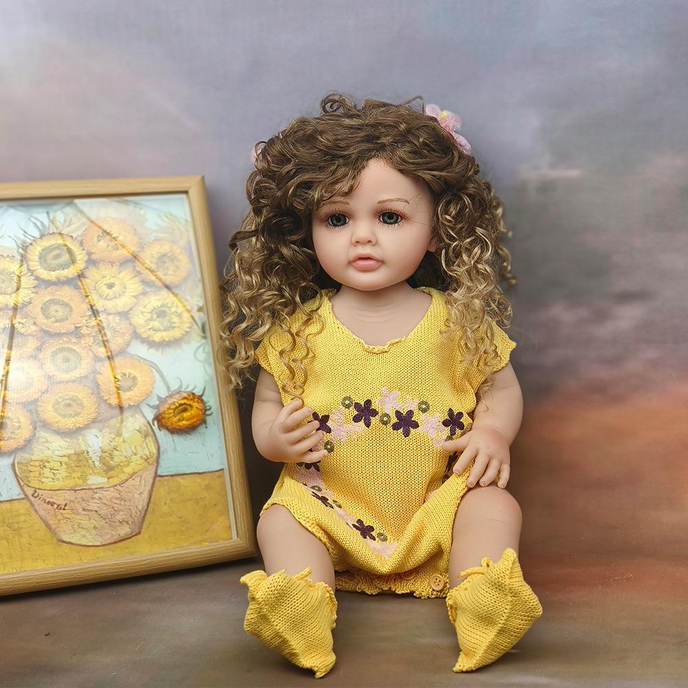 55 см полностью силиконовое тело Reborn Baby Doll Betty с модными африканскими взрывными волосами Прекрасная принцесса кукла для маленьких девочек Одежда для малышей Кукла Playmate Toys