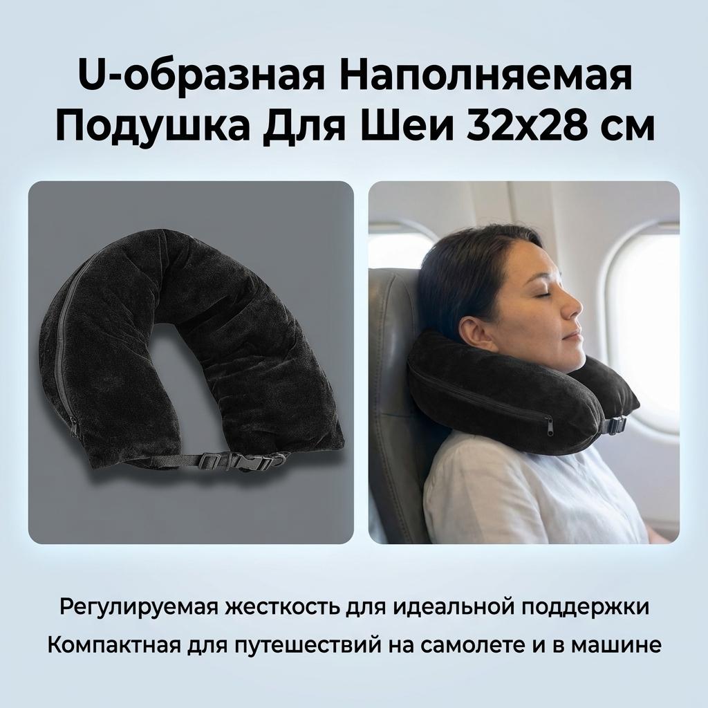 Надувная U-образная подушка для поддержки шеи Портативная подушка для сна в путешествиях Подушка Подарок для ваших родителей и друзей