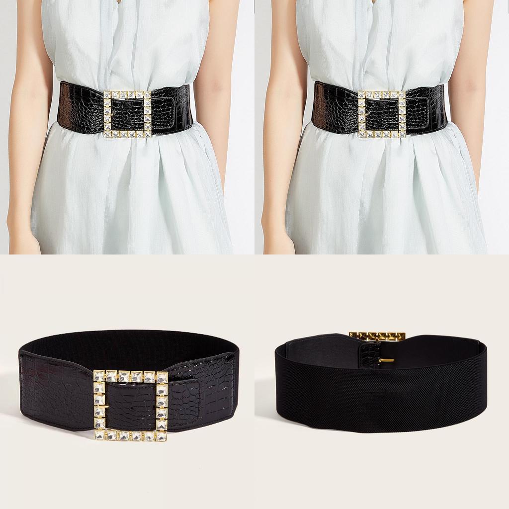 Vintage In Spired Slim Fit Leather Waist Belt With Metal Clasp For Women Dresses And Fashion