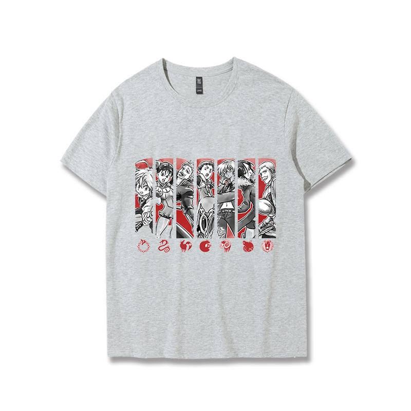 Футболка «Семь смертных грехов» в стиле манга Meliodas and Elizabeth Goat Lust Team Sins Greed Ban, облегающий топ