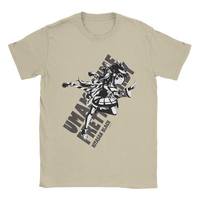Umamusume Pretty Derby Kitasan Black Хлопковая футболка для мужчин Летние смешные футболки с круглым вырезом Модная крутая футболка Оверсайз топы
