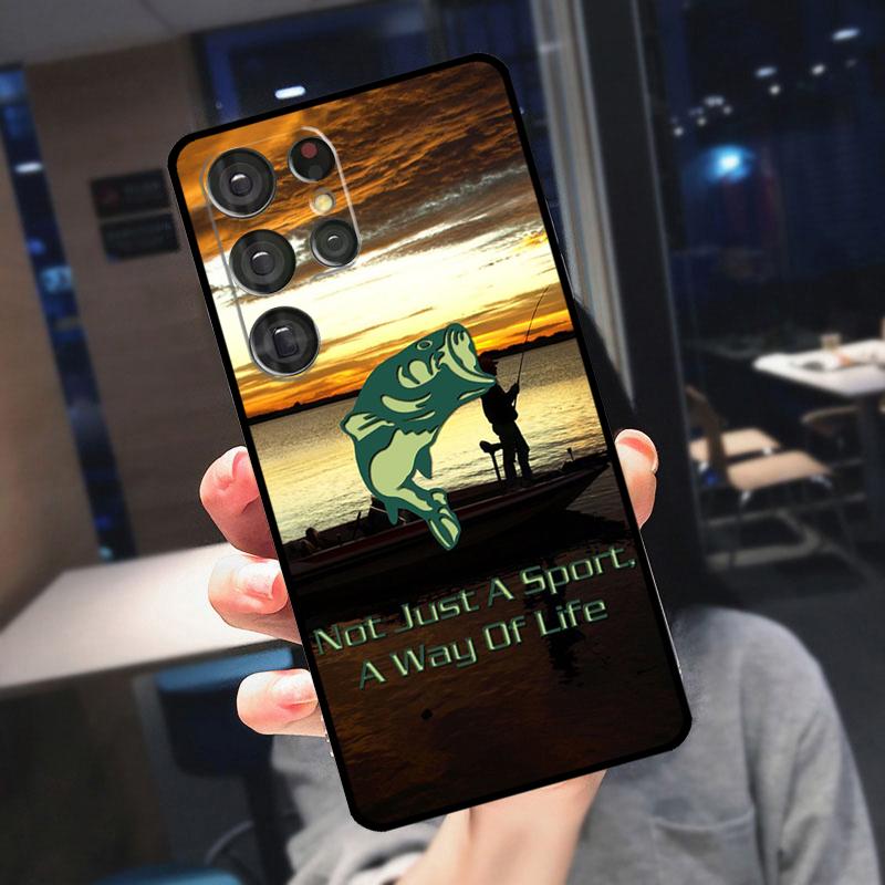 Hunter Man Fishing Dog Cover For Samsung Galaxy S25 Ultra S24 S22 S21 S23 Plus S20 FE S9 S10 S24 FE Phone Case