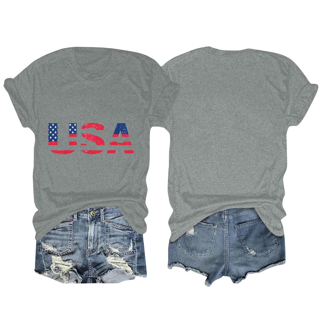 Женская мода больших размеров с принтом в стиле винтаж LA, повседневный топ с короткими рукавами