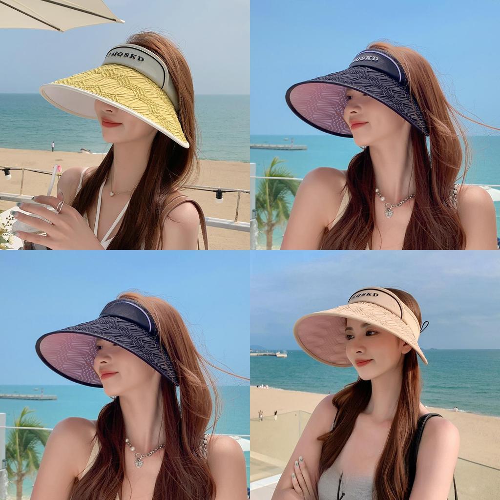 Fashion Summer Sun Hat For Women Large Brim Polyester Sunshade Casual Outdoor