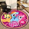 1 шт. Круглый коврик My Little Pony для офиса - Идеально подходит для декора офиса или кабинета, Машинная стирка, Нескользящая основа, Декоративный коврик для пола