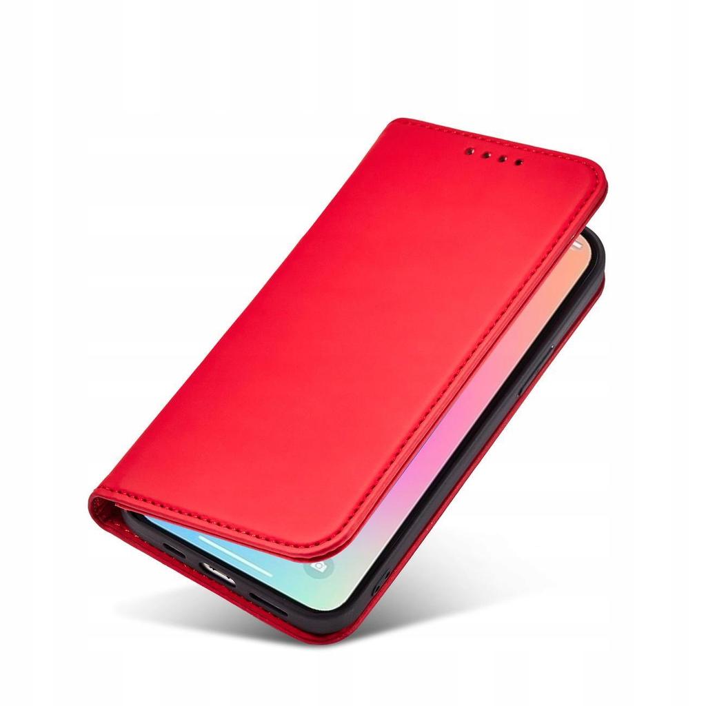 Magnet Card Case Etui Obudowa Futerał Z Klapką Do Iphone 14 Promax Czerwone