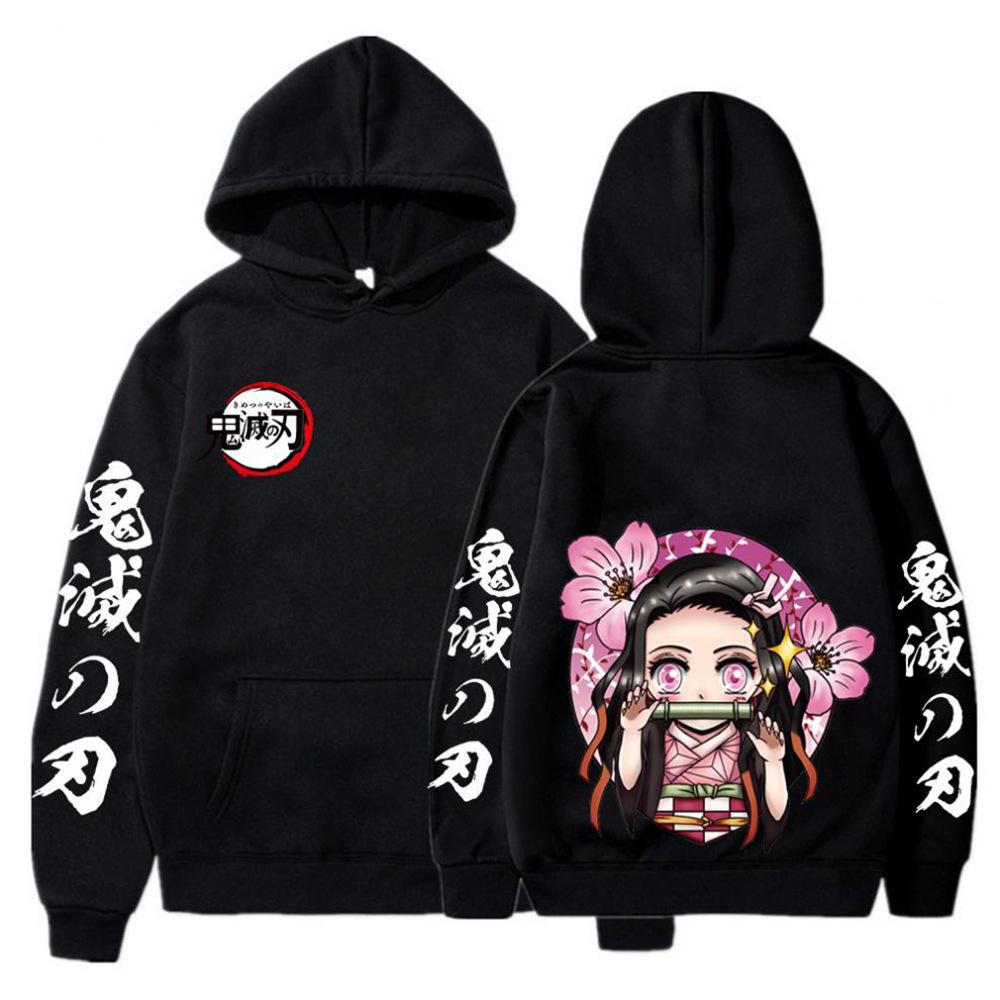 Fashion Japanese Anime Kamado Nezuko Demon Slayer Cool Women Hoodie Funny Winter Casual Cartoon Long Sleeve Sweatshirt