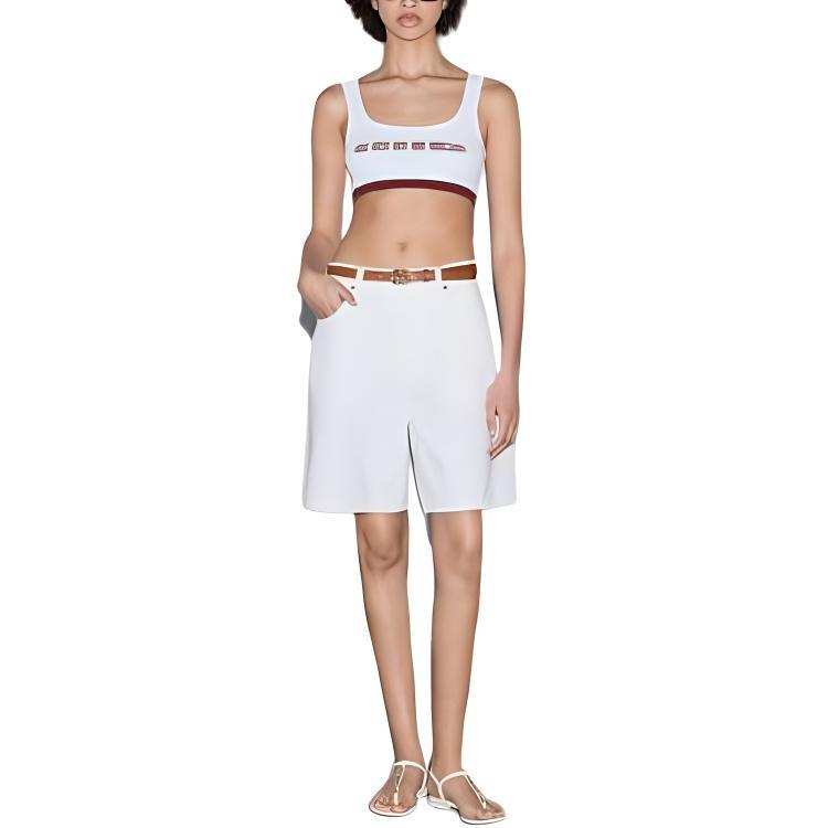 GUCCI Web Detailed Ribbed Crop Top Women's 789098-XJGK1-9074