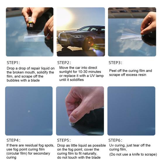 Комплект для ремонта лобового стекла, жидкость для ремонта автомобильного стекла, быстрая фиксация, простой в использовании, широкий набор для ремонта трещин на лобовом стекле автомобиля