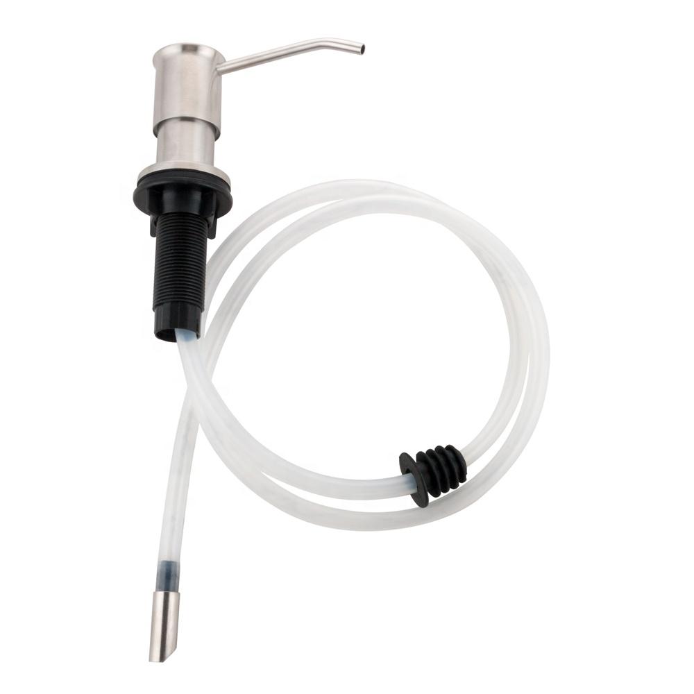 Factory Sell 304 Stainless Steel Sink Soap Dispenser Pump Head with Extension Silicone Tube Kit Liquid Dispenser