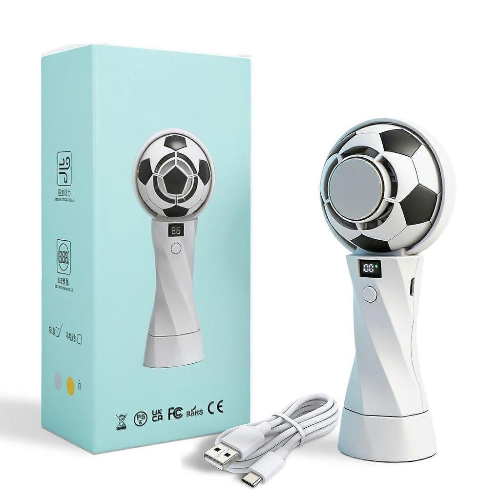 2026 USB Portable Charging Soccer Ball Handheld Fan with Cooling Turbine Gift