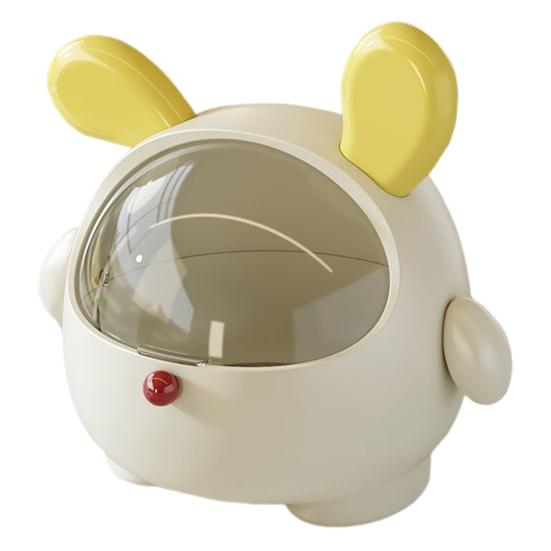 Desktop Storage Box Trash Can with Transparent Lid Large Capacity Cartoon Shape Cute Multi-Function Garbage Can