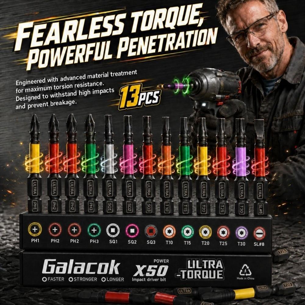 13 Pieces Magnetic Screwdriver Bits Set Color Coded Base Driver Bits Accessories Home DIY Use
