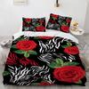 3D Печать Черно-Белая Клетка Цветок Красная Роза Дизайнерское Постельное Белье Праздничный Цвет Спальня Комплект Одеяла Покрывало Для Дня Святого Валентина Свадеб