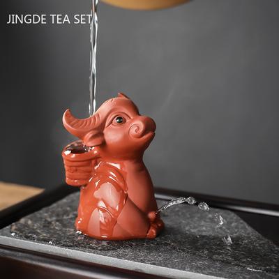 Творчество Фиолетовая глина Вода Спрей Чай Домашнее животное Ручная работа Статуэтка скота Украшения Настольные поделки Китайский чай Украшения Аксессуары