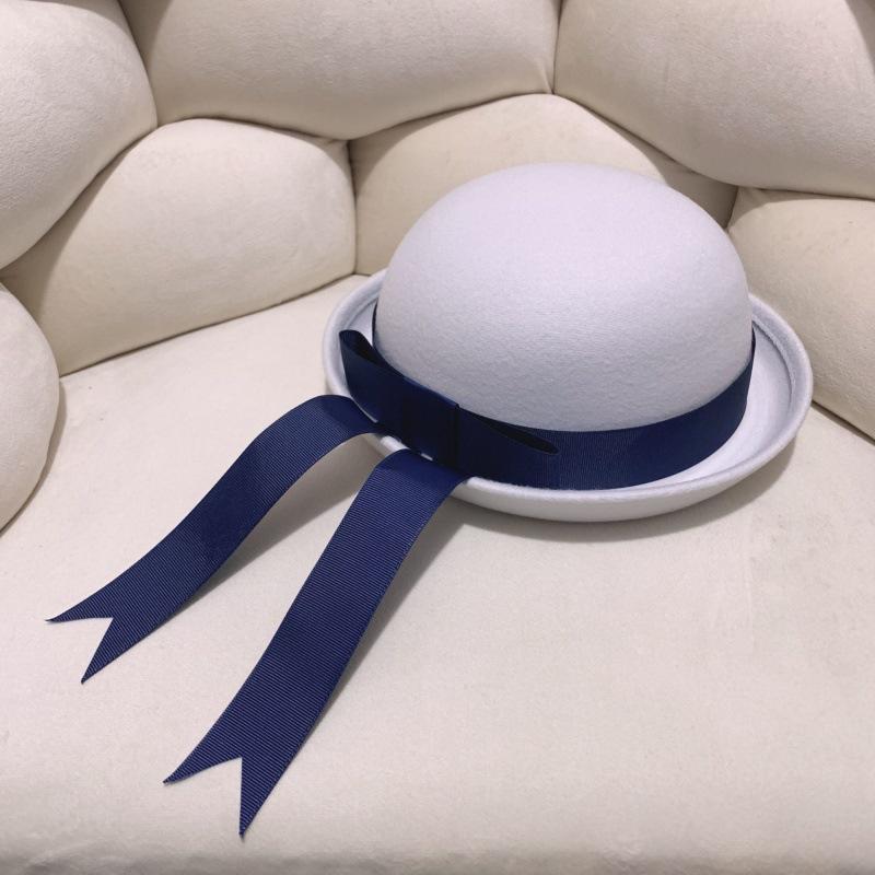 Japanese school sense handmade jk uniform hat couple woolen college style bow streamer kindergarten navy hat
