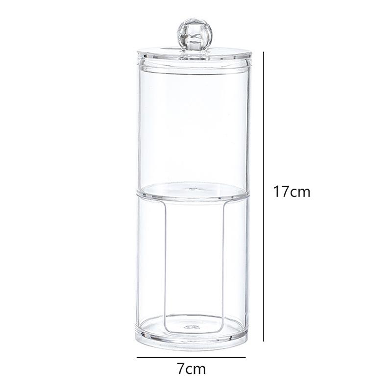 Acrylic Transparent Cotton Swab Storage Box Makeup Organizer Storage Box Cotton Swab Cosmetic Box Bathroom Bedroom Storage