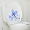 Синий цветок стикер для унитаза съемный самоклеящийся водонепроницаемый ПВХ настенное искусство для гостиной