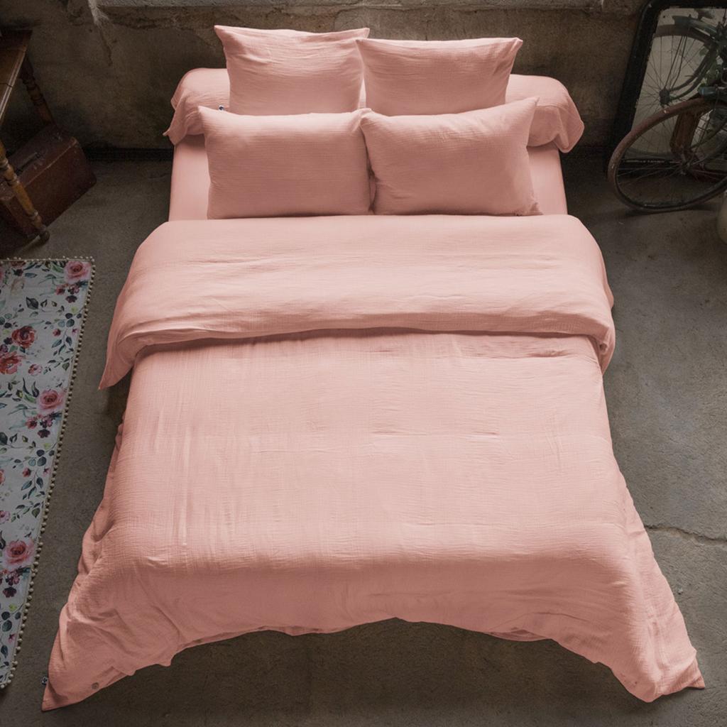 Duvet Cover 140x200 Cm In Pink Cotton Gauze