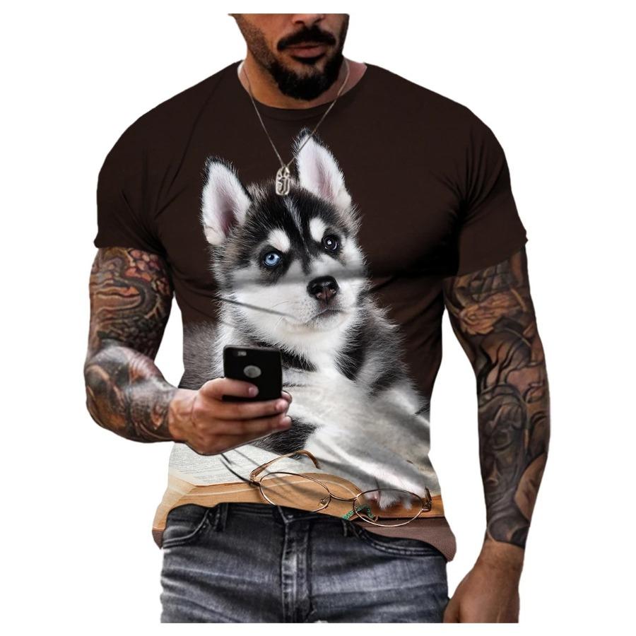 3D Casual Dog Print T Shirt Men Women Summer Animal Tee Man O Neck Short Sleeve Loose Tops Breathable Couples T Shirts