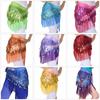 Sparkling Belly Dance Costume Waist Belt Chiffion Scarf with Blingbling Sequins Stage Dancing Shows Sequins Practicing