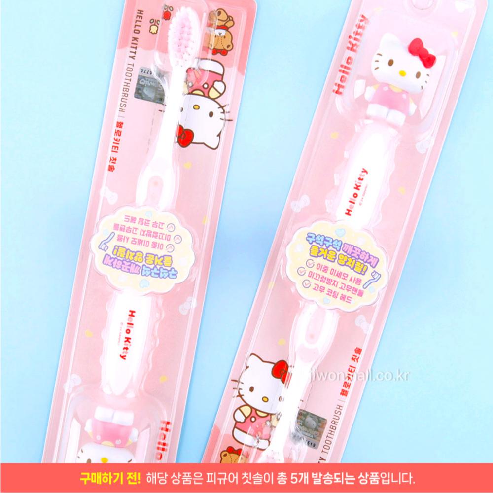 Зубная щетка Hello Kitty с резиновой ручкой - 5 шт.