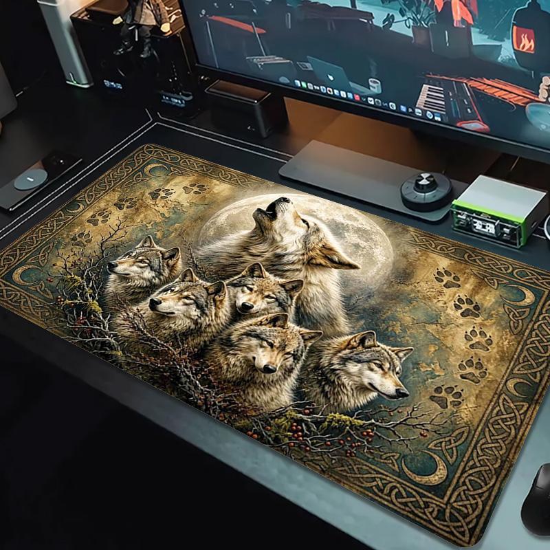 Wolf Art Color Mouse Pad Large Gaming Table Cushion Non-slip Laptop Tablet Big Mousepad XXL Mat Mini PC Playmat With Lock edge