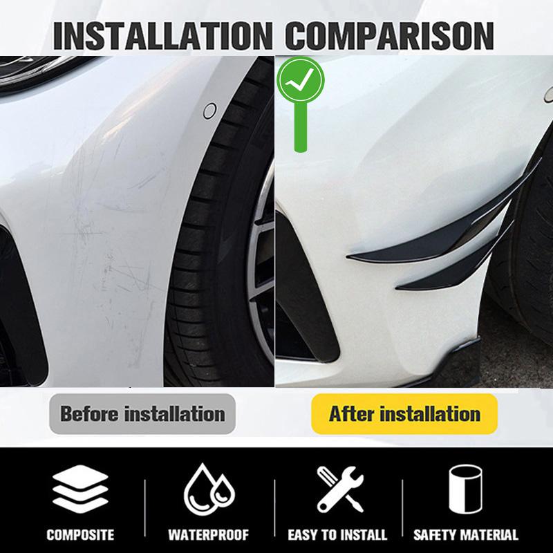 6 шт. Универсальная накладка на передний бампер, декоративный диффузор, сплиттер, плавники, спойлер кузова, канарды, валентность, подбородок, тюнинг автомобиля, канард