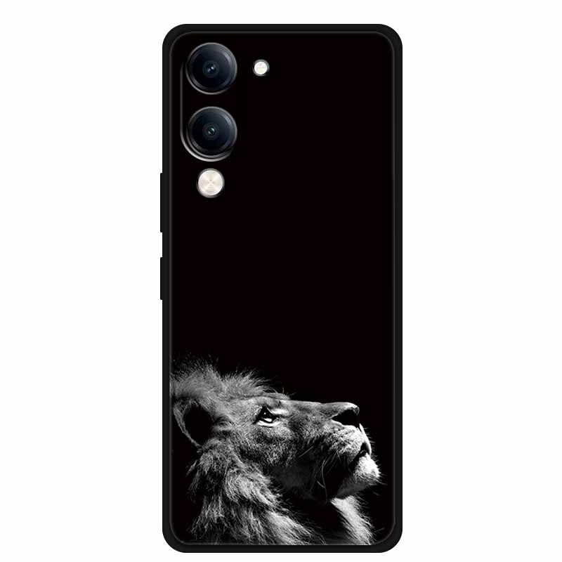 Чехол для Vivo iQOO Z10 Lite Силиконовый Черный ТПУ Funda Задняя крышка для iQOO Z10 Lite 5G I2409 Мягкий чехол Животное Coque IQOOZ10 Lite