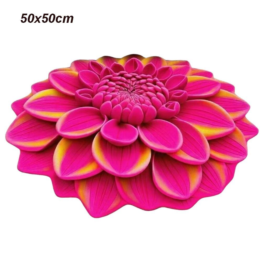 New Special-shaped 3D Flower Carpet Non-slip Crystal Velvet Bathroom Floor Mat Absorbent Soft Peony Floor Mat Home Decor