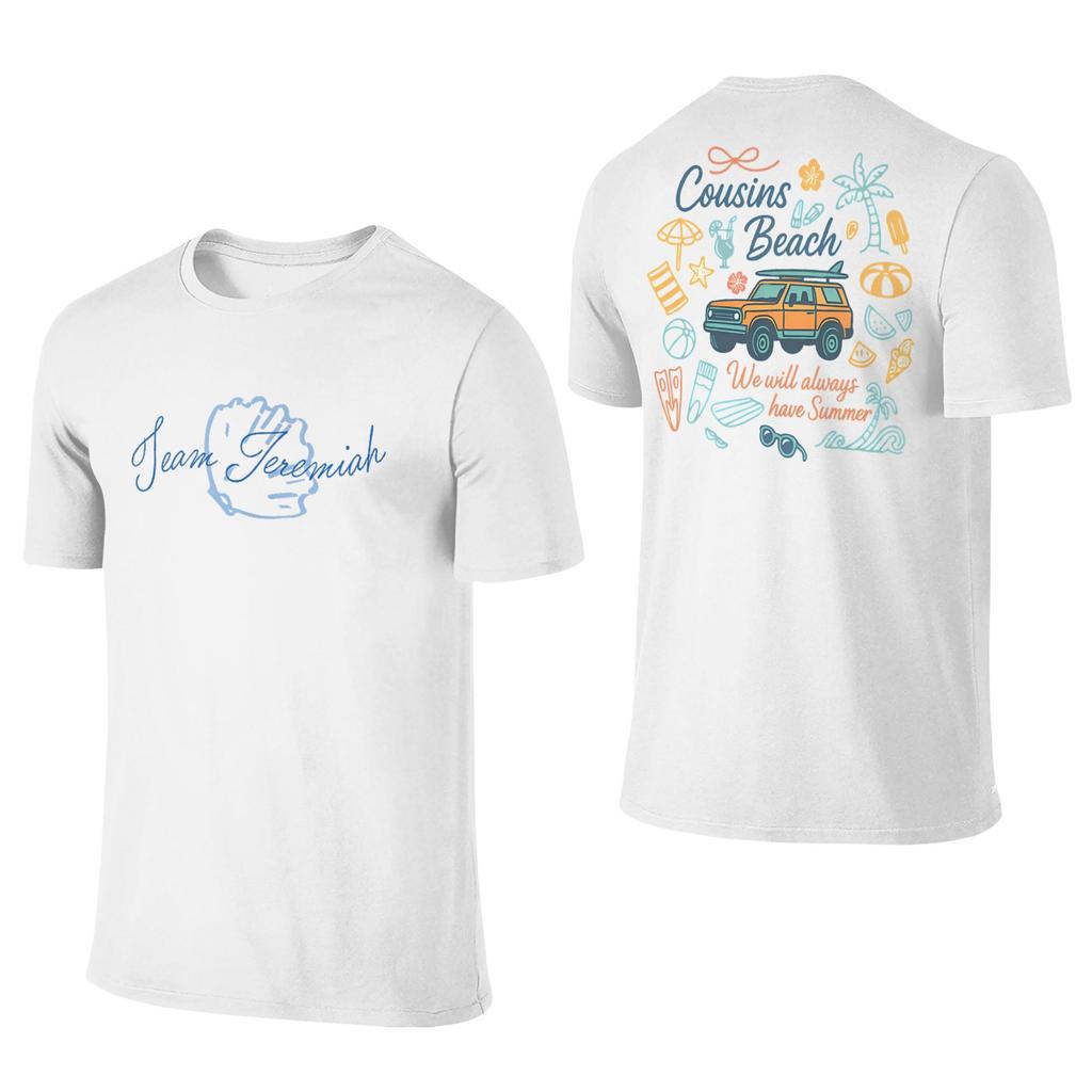 Summer I Turned Pretty Cousins Beach T-Shirt Round Collar Pure Cotton T Shirt Short Sleeve Tees 2-sided Plus Size Clothing