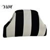 Large Capacity Cosmetic Pouch Woven Striped Clutch Purse for Woman, Pouch, Portable Knit Dumpling Bag, Kiss Lock Handbag Evening, Party