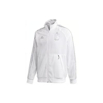 Adidas Повседневная куртка с воротником-стойкой и логотипом бренда «Гимн Бельгии» Евро-2020, верхняя одежда унисекс, белая FT2858