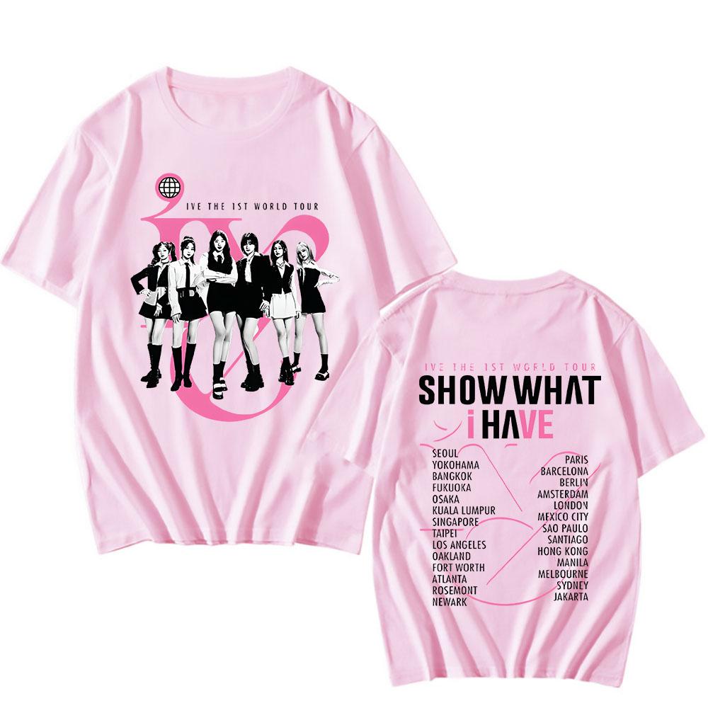 IVE The 1st World Tour Show What I Have Shirt Hip Hop Clothing Summer 100% Cotton Short Sleeve Men Women Korean Style Streetwear