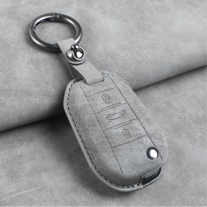 Leather Car Flip Key Case Cover for Peugeot 208 308 408 508 2008 3008 4008 5008 306 407 807 for Citroen C1 C3 C4 CACTUS C6 C8