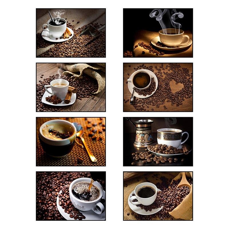 Coffee Cup Poster Decoration Nordic Prints Coffee Bean Canvas Painting Wall Art Picture for Living Room Cafe Store Home Restaurant Kitchen