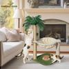 Wooden Cat Scratching Column Vertical Small Cat Tree Tower with Hammock Household Pet Cat Climbing Integrated Frame To Relieve Boredom Toys