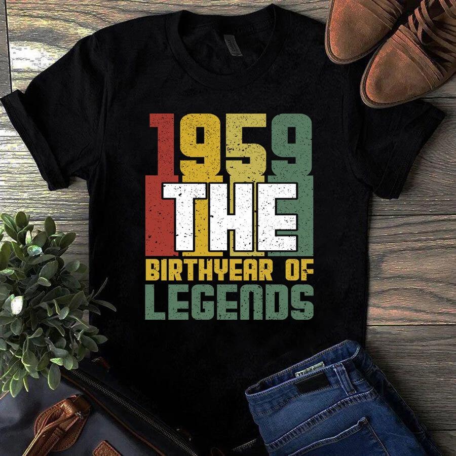 1959 The Birthyear of Legends Vintage Men's and Women's T-shirts
