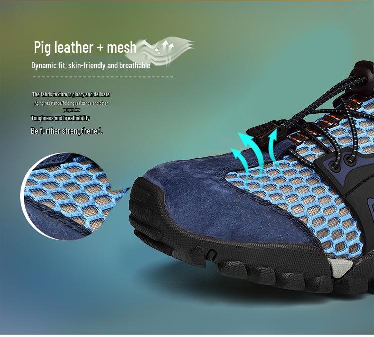 Мужские кроссовки из сетки Flyknit для активного отдыха, походов и ходьбы по воде, с толстой подошвой