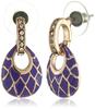Женские подвесные серьги Estele с эмалью фиолетового и розового золота