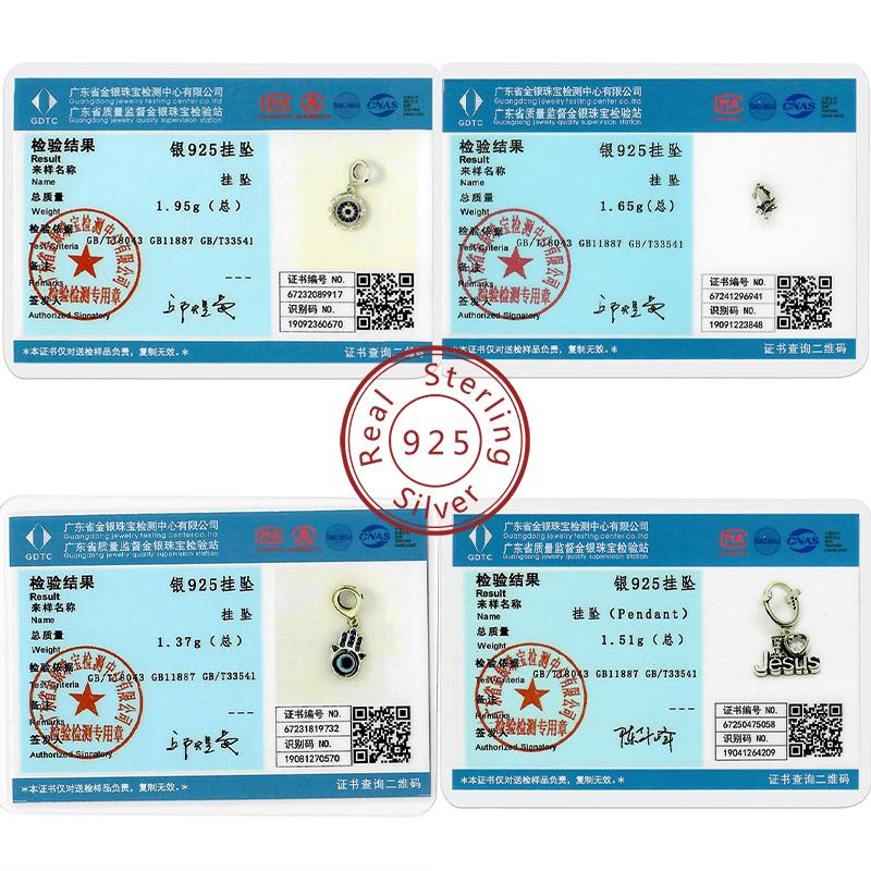 925 Silver Cross Heart Rotating Devil Eye Jesus Angel Pendant Charm Bead for DIY Bracelet Jewelry Gift for Women